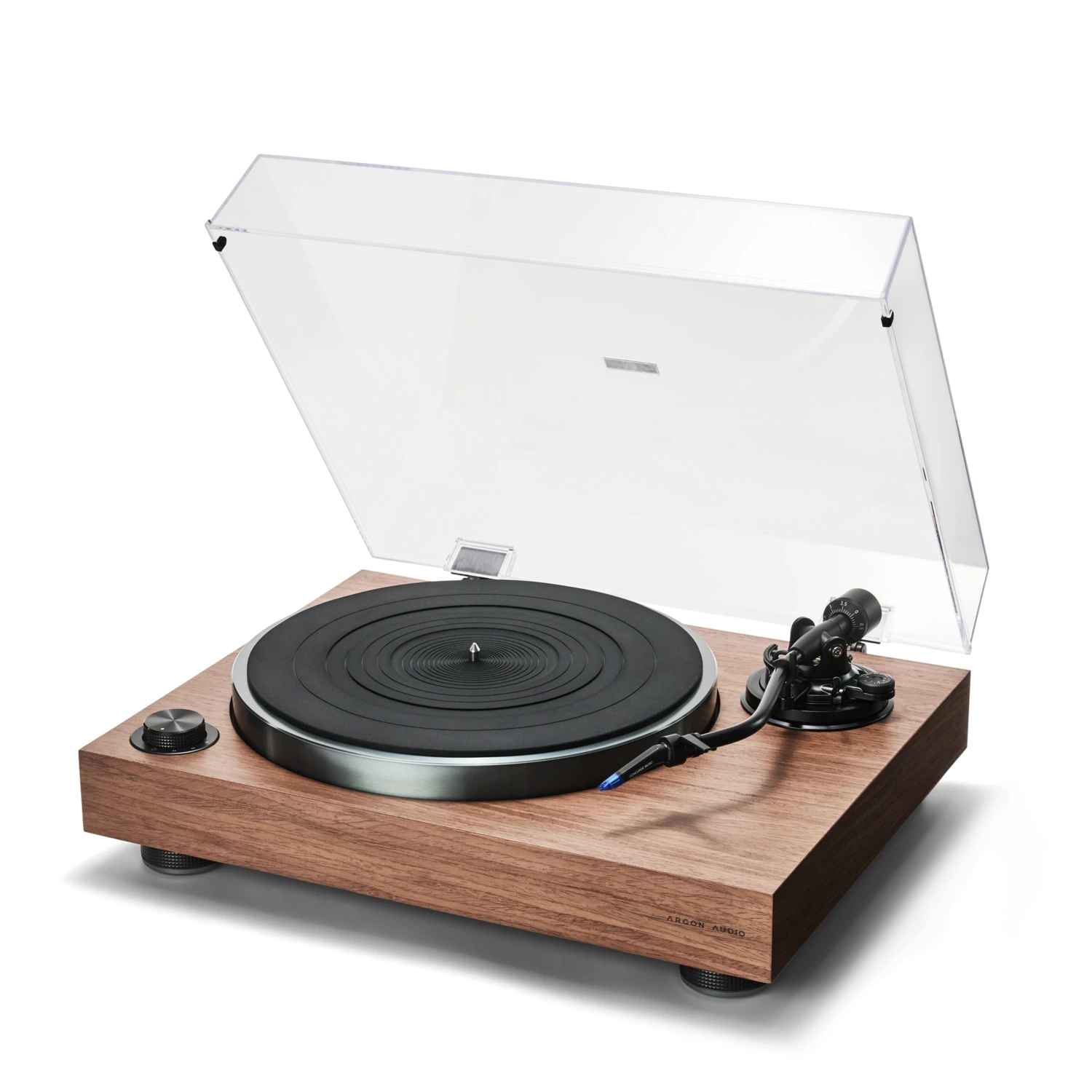 Argon Audio Aurora als offizielles Produktbild in Walnut und Schwarz