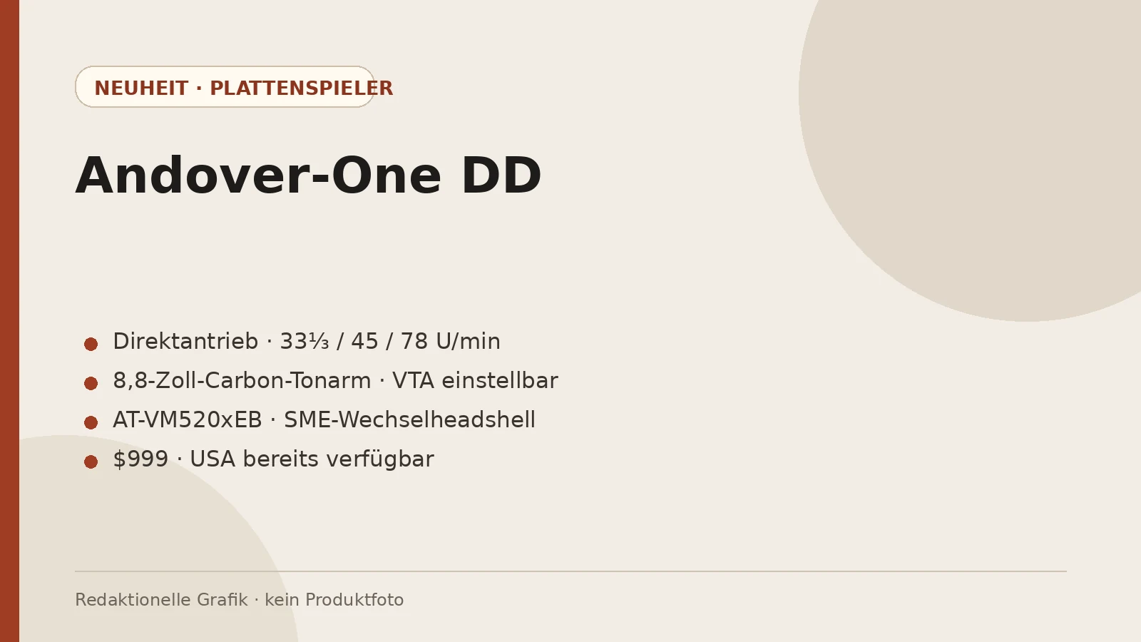 Andover-One DD: neuer Direkttriebler mit Carbon-Tonarm und AT-VM520xEB