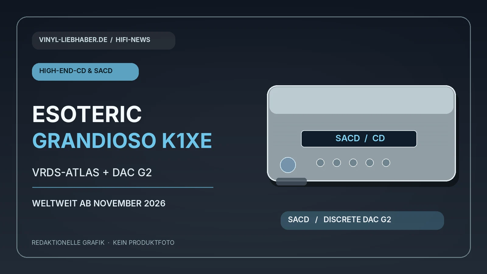 Esoteric Grandioso K1XE SACD-Player als redaktionelle Infografik