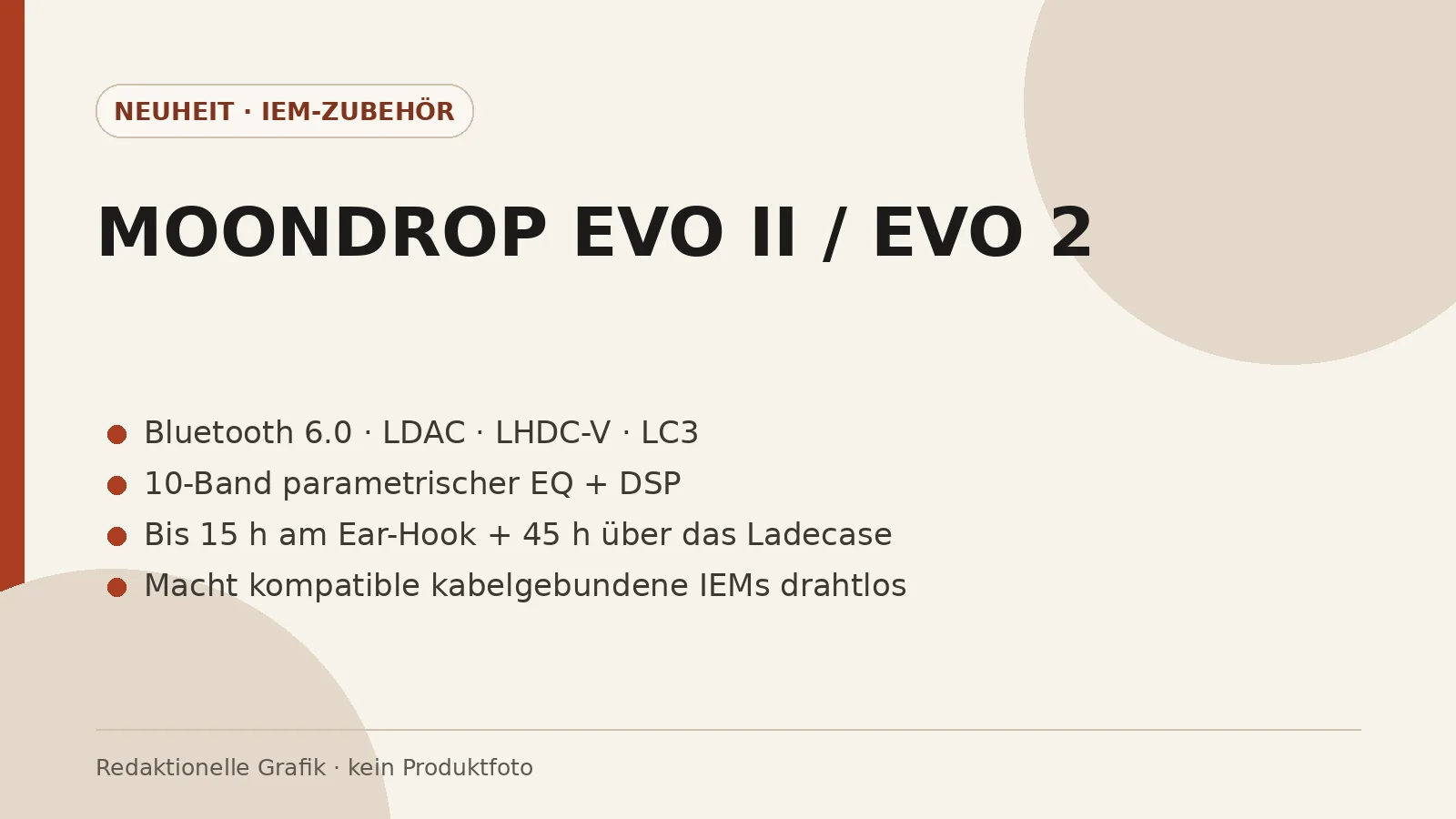 MOONDROP EVO II: Bluetooth-6.0-Ear-Hook macht kabelgebundene IEMs drahtlos