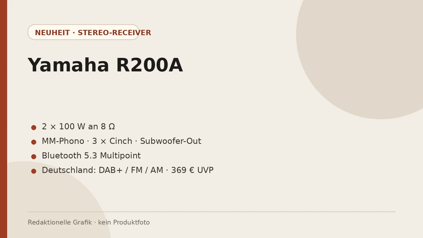 Yamaha R200A: neuer Stereo-Receiver mit Phono, DAB+ und Bluetooth 5.3