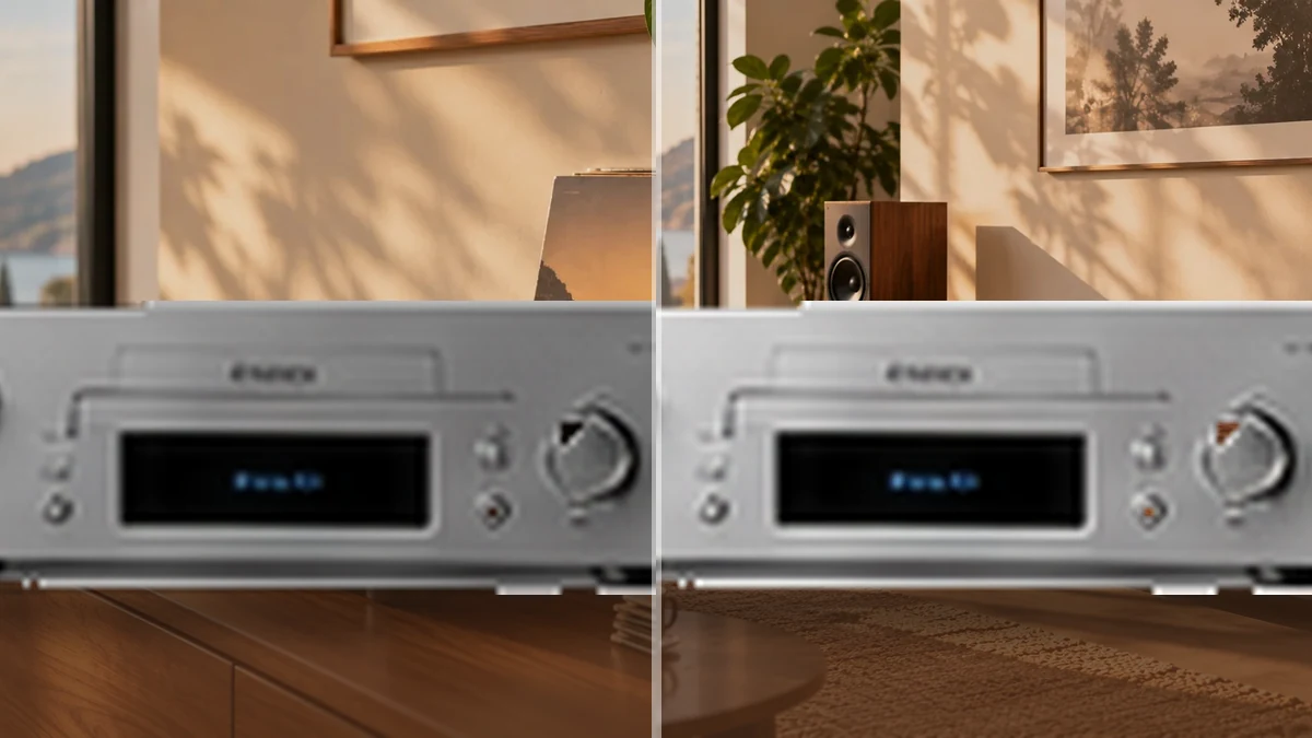 CD-Player mit Disc-Laufwerk und digitalen sowie analogen Anschlüssen