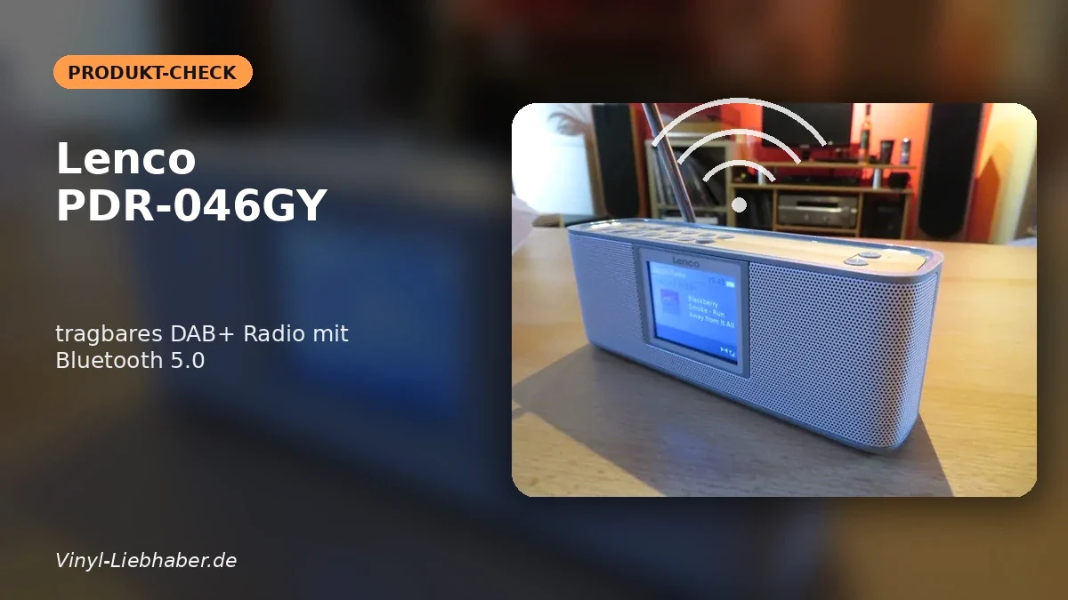 DAB+-Radio mit ausgezogener Antenne und visualisierten Funkwellen
