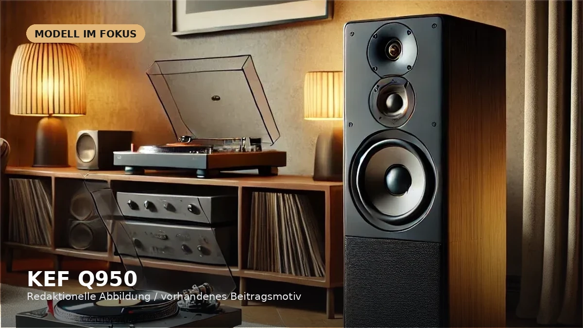 Produktvisual zum Check „KEF Q950 im Check: großer Q-Serie-Standlautsprecher als Gebraucht- und Restpostentipp?“
