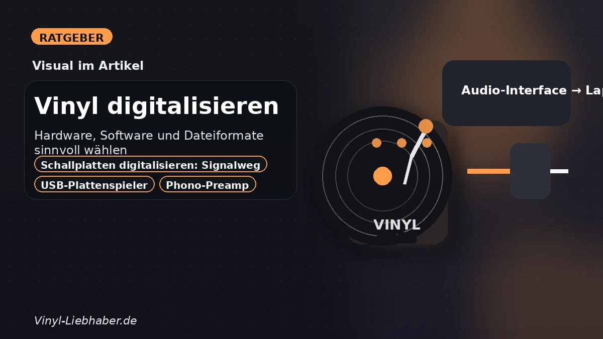 Erklärgrafik zum Ratgeber „Vinyl digitalisieren: Hardware, Software und Dateiformate sinnvoll wählen“