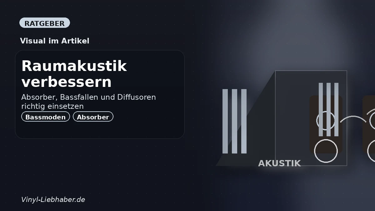 Erklärgrafik zum Ratgeber „Raumakustik verbessern: Absorber, Bassfallen und Diffusoren richtig einsetzen“