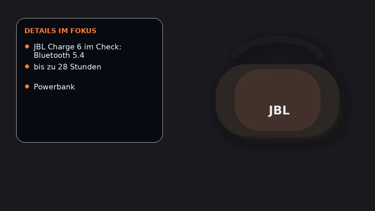 Produktvisual zum Check „JBL Charge 6 im Check: aktueller Allrounder mit IP68 und Powerbank“