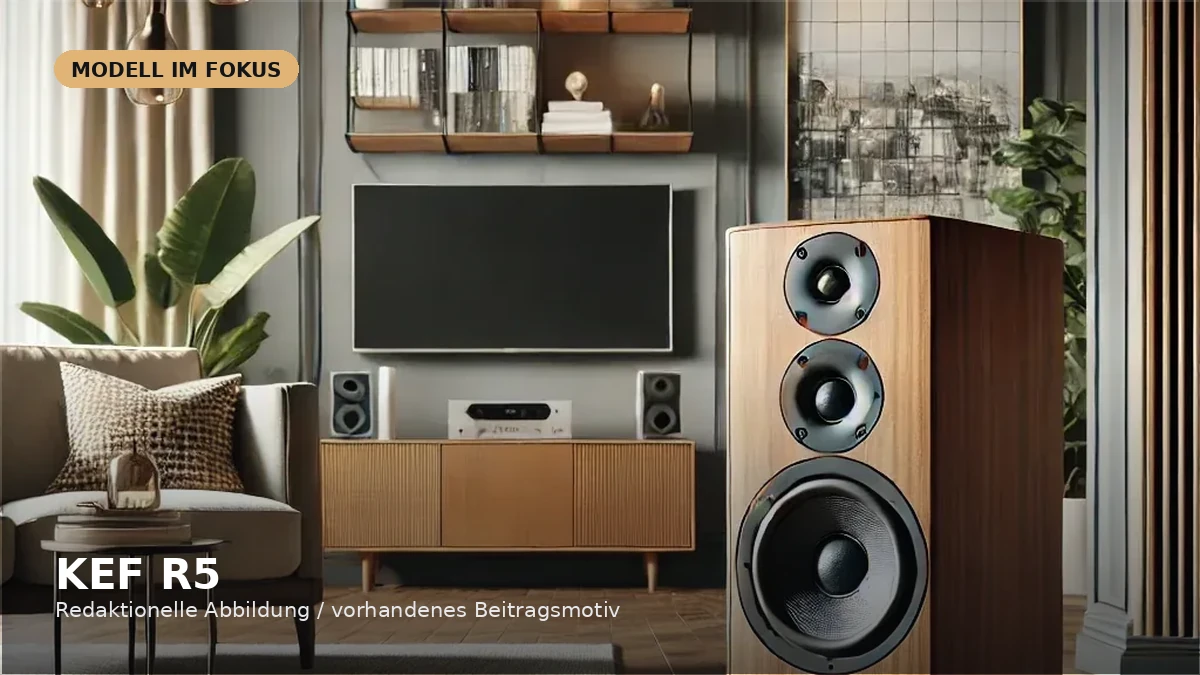 Produktvisual zum Check „KEF R5 im Check: schlanker R-Serie-Standlautsprecher als Vorgängermodell“