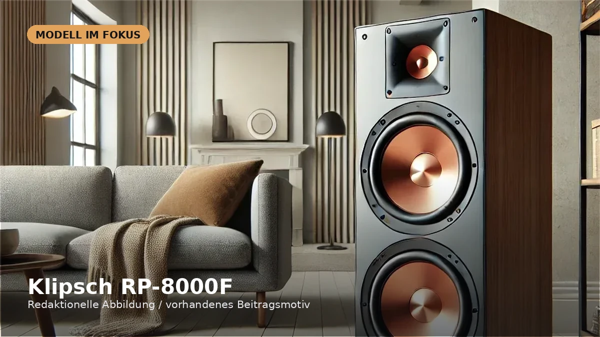 Produktvisual zum Check „Klipsch RP-8000F im Check: großer Horn-Standlautsprecher für hohe Dynamik“