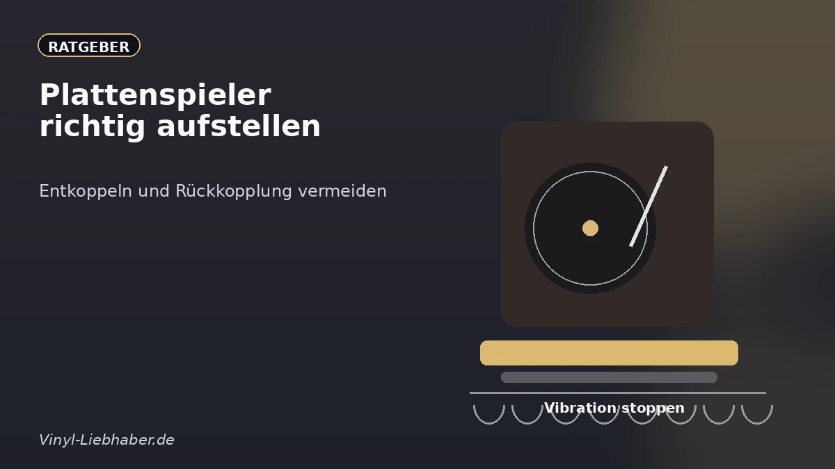 Erklärgrafik zum Ratgeber „Plattenspieler richtig aufstellen: Entkoppeln und Rückkopplung vermeiden“