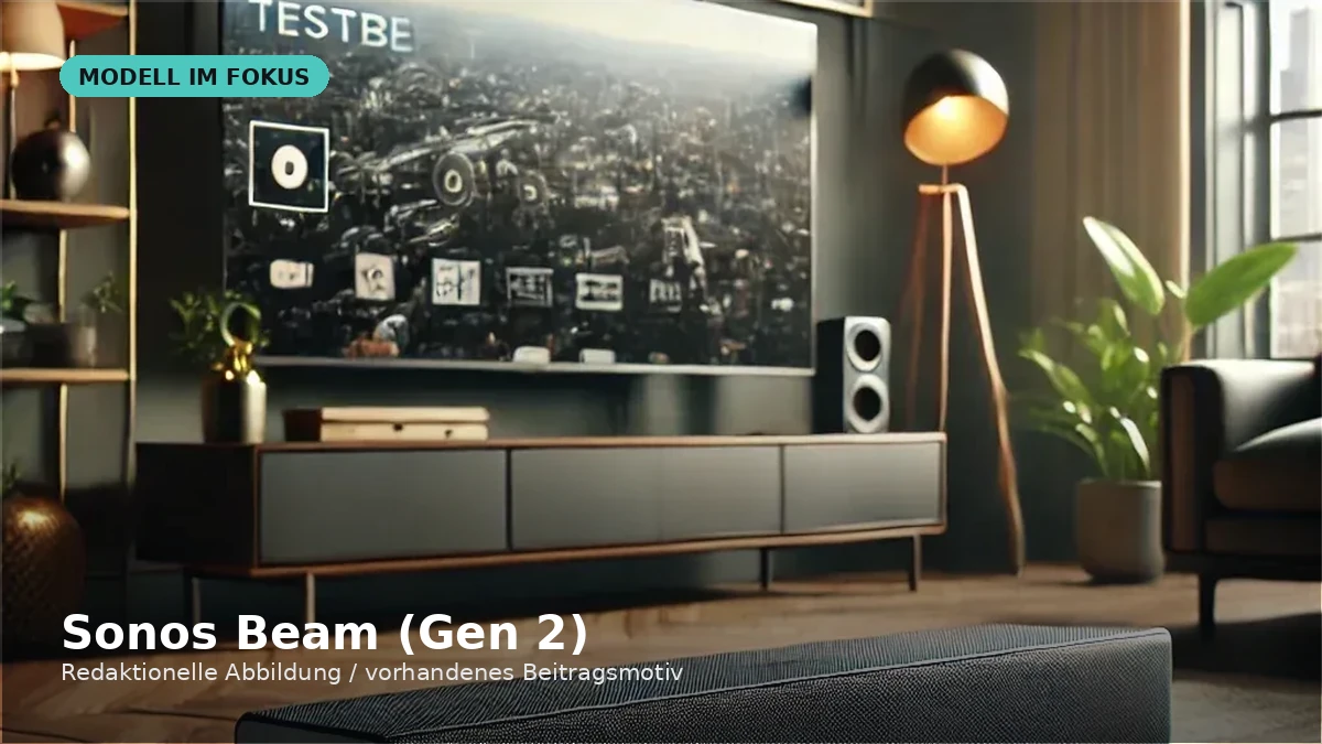 Produktvisual zum Check „Sonos Beam (Gen 2) im Check: kompakte eARC-Soundbar mit Dolby Atmos“