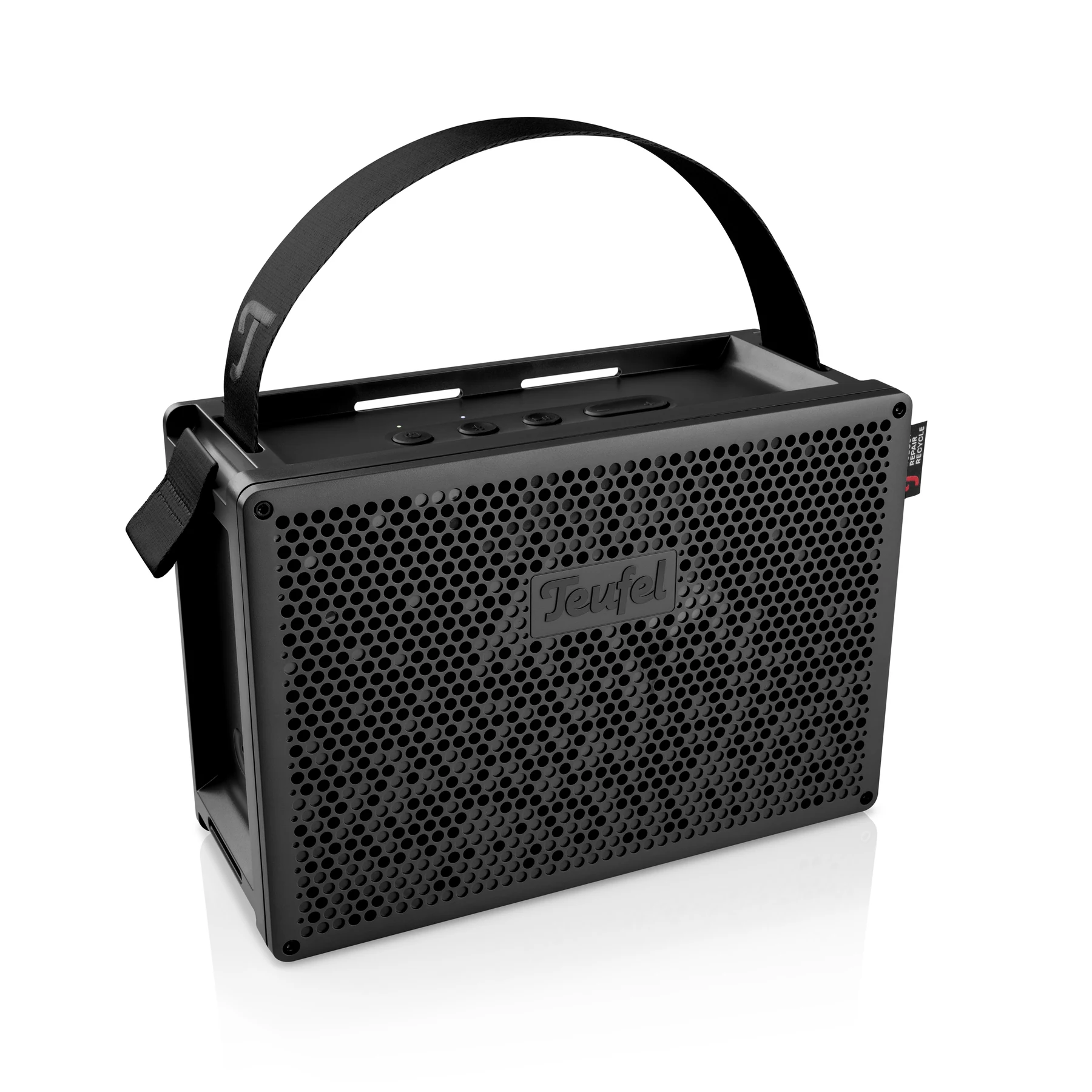 Produktvisual zum Check „Teufel MYND im Check: reparierbarer Bluetooth-Speaker mit AUX und 42 Stunden Eco“
