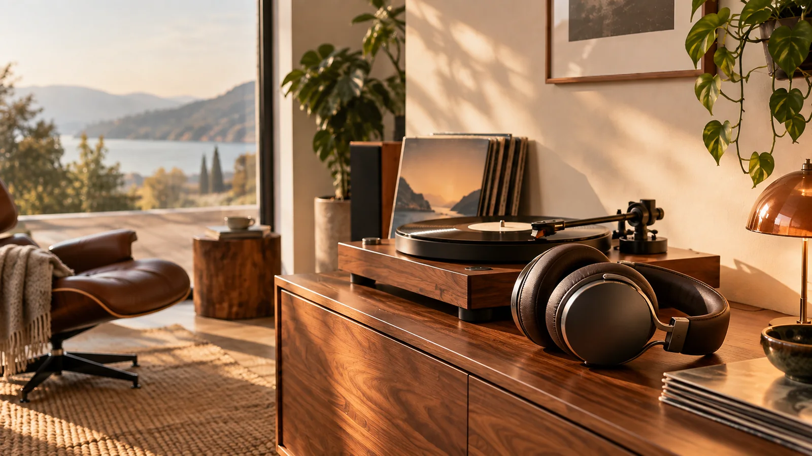 Wohnliches Vinyl- und HiFi-Setup