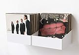 Teebooks Aufbewahrung für Vinyl - Set mit 2 Regalen - Stahl - Weiß - 15 x 25 x 32 cm ,(2er Pack)