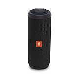 JBL Flip 4 Bluetooth Box in Schwarz – Wasserdichter, tragbarer Lautsprecher mit Freisprechfunktion & Sprachassistent – Bis zu 12 Stunden Wireless Streaming mit nur einer Akku-Ladung *