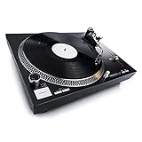Reloop RP-4000 MK2 - DJ Plattenspieler mit starkem Torque Direktantrieb, Inkl. Plattenteller, OM Black Tonabnehmersystem, Headshell, Slipmat und Gegengewicht, schwarz