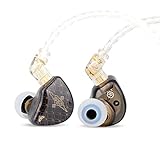 LINSOUL TANGZU Wan’er S.G HiFi 10mm Dynamic Driver PET Diaphragm in-Ear Earphone with Ergonomic Shape, Detachable 2Pin OFC Braided Cable for Audiophile Musician DJ Stage (Black, Without Mic)