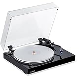 Fluance RT85 Referenz High Fidelity Vinyl Plattenspieler mit Ortofon 2M Blauer Kartusche, Acrylplatte, Geschwindigkeitsregelungsmotor, Massivholzsockel, Vibrationsisolationsfüße, Klavierschwarz