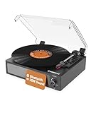 Vintage Plattenspieler Bluetooth 5.0 AUX, RCA Ausgang AUX, RCA | Schallplattenspieler Retro mit Eingebauten Lautsprechern | Vinyl Player mit 45-RPM-Adapter | Oakcastle TT100 Vinyl Record Player