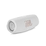 JBL Charge 5 Bluetooth-Lautsprecher in Weiß – Wasserfeste, portable Boombox mit integrierter Powerbank und Stereo Sound – Eine Akku-Ladung für bis zu 20 Stunden kabellosen Musikgenuss